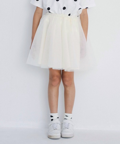 BRANSHES(ブランシェス)の「【b.+A】金子綾/チュールスカート(スカート・キッズ・アイボリー/ブラック・S/L/M/XL)」の2枚目の写真