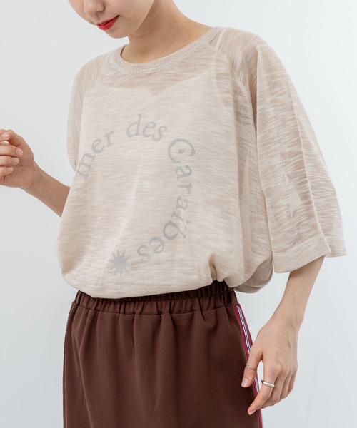 refinedworks(リファインドワークス)の「【refinedworks】シアーニットロゴプルオーバー!(ニット/セーター・レディース・ベージュ/ネイビー/グレー・FREE)」の5枚目の写真