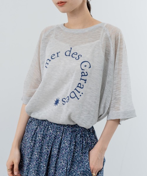 refinedworks(リファインドワークス)の「【refinedworks】シアーニットロゴプルオーバー!(ニット/セーター・レディース・ベージュ/ネイビー/グレー・FREE)」の9枚目の写真