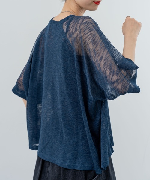 refinedworks(リファインドワークス)の「【refinedworks】シアーニットロゴプルオーバー!(ニット/セーター・レディース・ベージュ/ネイビー/グレー・FREE)」の14枚目の写真