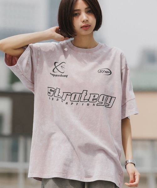 SUGGESTION(サジェッション)の「SUGGESTION/サジェッション 加工サッカーTシャツ(Tシャツ/カットソー・メンズ・ブラウン/ピンク/ブラック・M/L)」の3枚目の写真