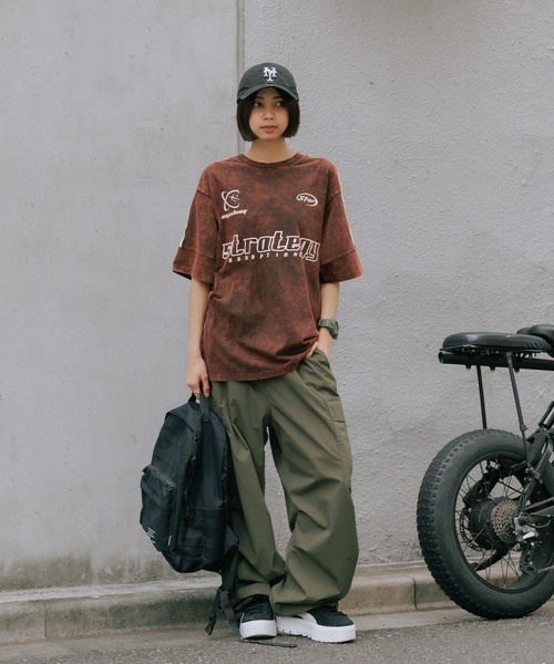 SUGGESTION(サジェッション)の「SUGGESTION/サジェッション 加工サッカーTシャツ(Tシャツ/カットソー・メンズ・ブラウン/ピンク/ブラック・M/L)」の14枚目の写真