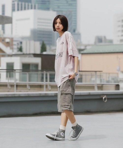 SUGGESTION(サジェッション)の「SUGGESTION/サジェッション 加工サッカーTシャツ(Tシャツ/カットソー・メンズ・ブラウン/ピンク/ブラック・M/L)」の22枚目の写真