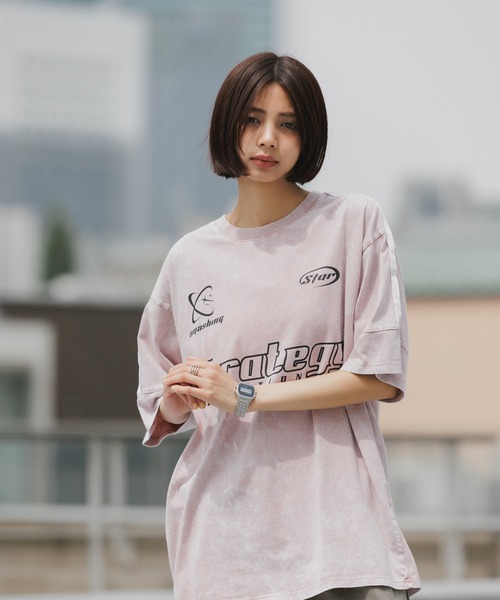 SUGGESTION(サジェッション)の「SUGGESTION/サジェッション 加工サッカーTシャツ(Tシャツ/カットソー・メンズ・ブラウン/ピンク/ブラック・M/L)」の18枚目の写真