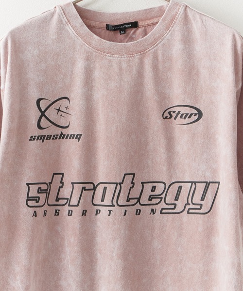 SUGGESTION(サジェッション)の「SUGGESTION/サジェッション 加工サッカーTシャツ(Tシャツ/カットソー・メンズ・ブラウン/ピンク/ブラック・M/L)」の6枚目の写真
