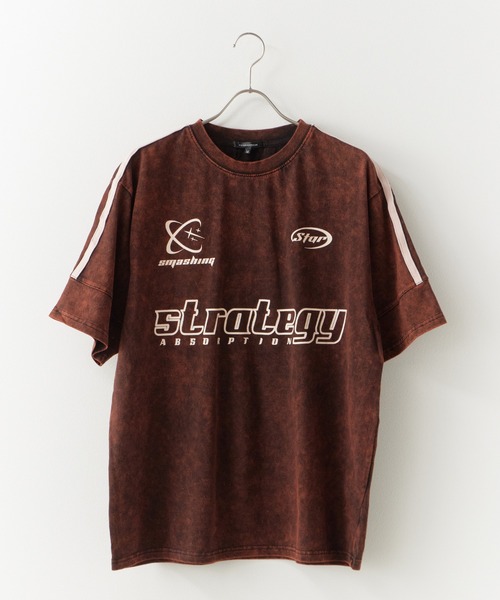 SUGGESTION(サジェッション)の「SUGGESTION/サジェッション 加工サッカーTシャツ(Tシャツ/カットソー・メンズ・ブラウン/ピンク/ブラック・M/L)」の11枚目の写真