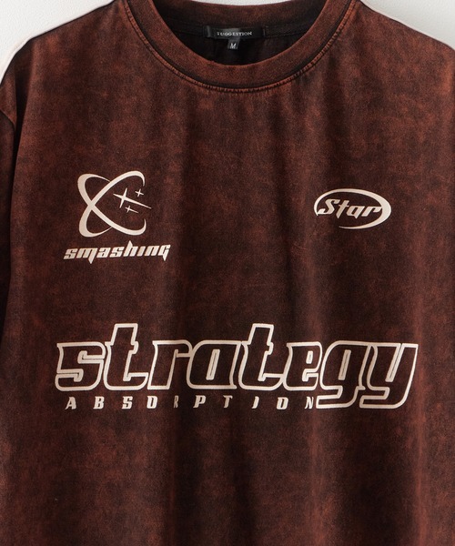 SUGGESTION(サジェッション)の「SUGGESTION/サジェッション 加工サッカーTシャツ(Tシャツ/カットソー・メンズ・ブラウン/ピンク/ブラック・M/L)」の5枚目の写真