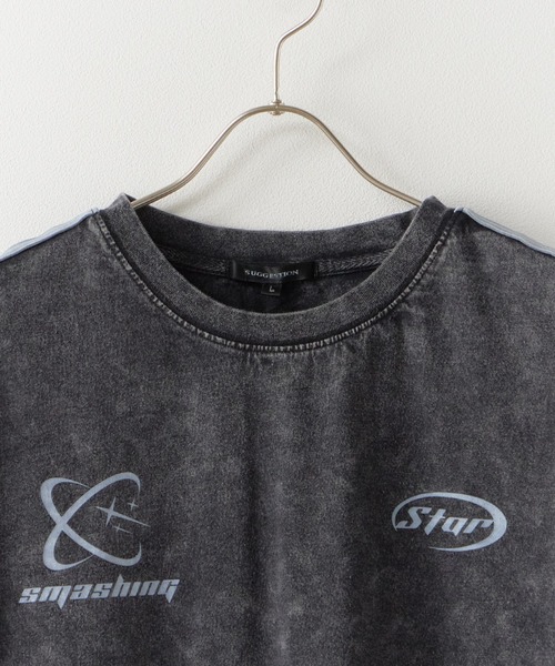 SUGGESTION(サジェッション)の「SUGGESTION/サジェッション 加工サッカーTシャツ(Tシャツ/カットソー・メンズ・ブラウン/ピンク/ブラック・M/L)」の7枚目の写真
