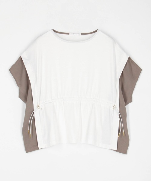 NICOLE white(ニコルホワイト)の「ウエストドロスト配色TEE(Tシャツ/カットソー・レディース・ブラック/オフホワイト/グレー・FREE)」の13枚目の写真