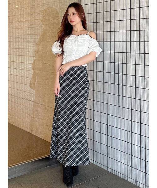 MERCURYDUO（マーキュリーデュオ）の「バイヤスナロースカート（スカート・レディース・ライトグレー/ピンク/オレンジ/ブラック・SMALL/MEDIUM）」の17枚目の写真