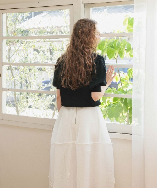 DONOBAN(ドノバン)の「スカラップポロカーディガン(カーディガン/ボレロ・レディース・ブラック/ホワイト・ONE)」の7枚目の写真