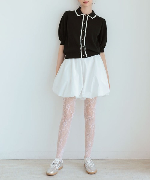 DONOBAN(ドノバン)の「スカラップポロカーディガン(カーディガン/ボレロ・レディース・ブラック/ホワイト・ONE)」の17枚目の写真