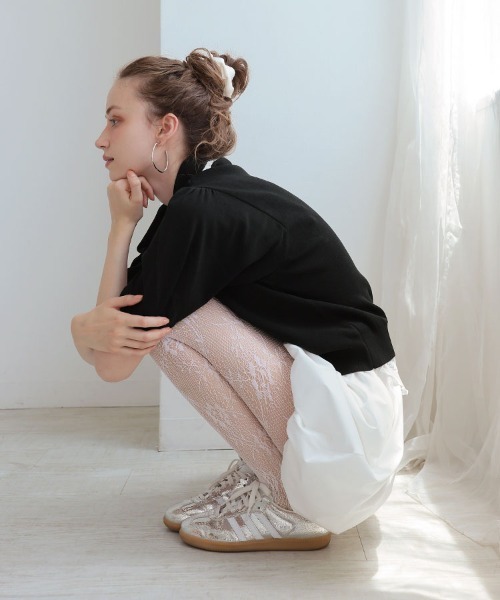 DONOBAN(ドノバン)の「スカラップポロカーディガン(カーディガン/ボレロ・レディース・ブラック/ホワイト・ONE)」の18枚目の写真