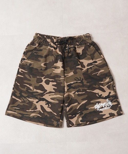 1111clothing（ワンフォークロージング）の「【2ND ARCHIVE】 迷彩 カモフラージュ スウェット ショートパンツ / Camouflage Sweat Shorts（スウェットパンツ・メンズ・ベージュ/カーキ・FREE）」の4枚目の写真