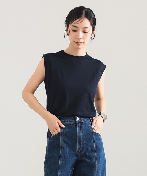 Demi-Luxe BEAMS(デミルクス ビームス)の「ウォッシャブル ウール ノースリーブ Tシャツ(Tシャツ/カットソー・レディース・ブラック/ネイビー/ブラウン・ONE SIZE)」の20枚目の写真