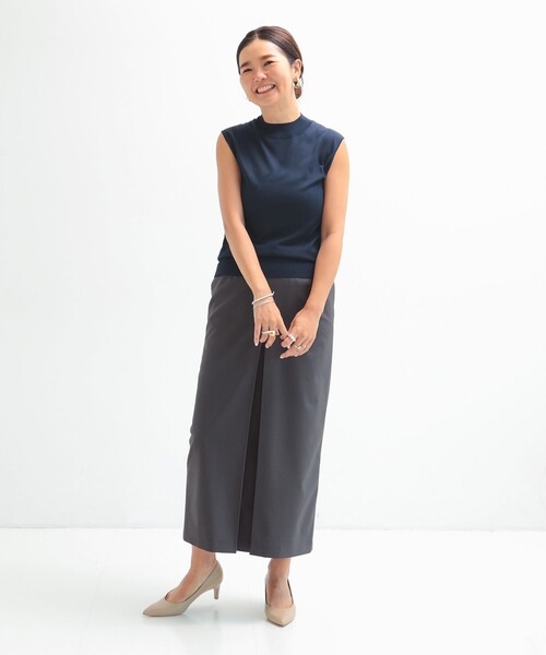 Demi-Luxe BEAMS(デミルクス ビームス)の「ウォッシャブル ウール ノースリーブ Tシャツ(Tシャツ/カットソー・レディース・ブラック/ネイビー/ブラウン・ONE SIZE)」の14枚目の写真