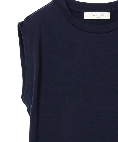 Demi-Luxe BEAMS(デミルクス ビームス)の「ウォッシャブル ウール ノースリーブ Tシャツ(Tシャツ/カットソー・レディース・ブラック/ネイビー/ブラウン・ONE SIZE)」の6枚目の写真