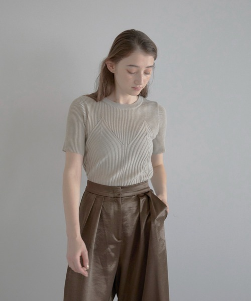セール】【MINERTE】bustier style summer knit top / ビスチェ