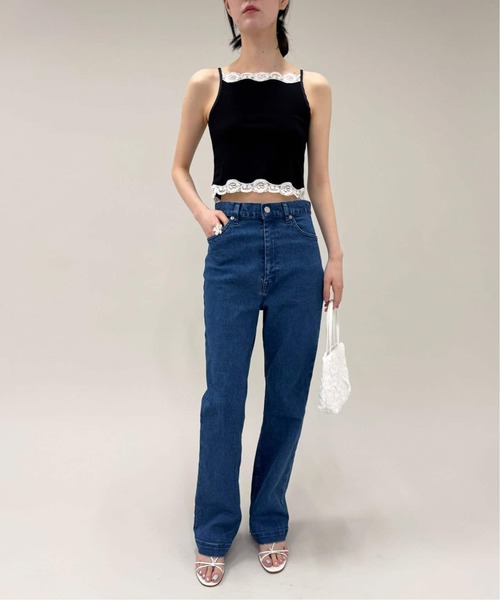 2TYPEビンテージ風ラインフレアデニムパンツ | レディース