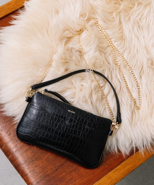 Beau're（ヴュレ）の「BEAURE Leather Mini Strap Bag（クラッチバッグ・レディース・パイソン/ブラウン/ブラック・FREE）」の8枚目の写真