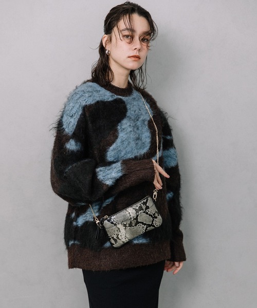 Beau're（ヴュレ）の「BEAURE Leather Mini Strap Bag（クラッチバッグ・レディース・パイソン/ブラウン/ブラック・FREE）」の21枚目の写真