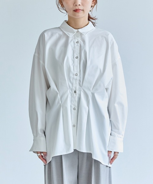 LAVEANGE（ラビアンジェ）の「【好機能シリーズ】抗菌/防臭/防シワ | ウエストタックシャツ（シャツ/ブラウス・レディース・ブラック/ブルー/オフホワイト・4L/3L/LL/M/5L）」の13枚目の写真
