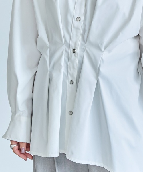 LAVEANGE（ラビアンジェ）の「【好機能シリーズ】抗菌/防臭/防シワ | ウエストタックシャツ（シャツ/ブラウス・レディース・ブラック/ブルー/オフホワイト・4L/3L/LL/M/5L）」の16枚目の写真
