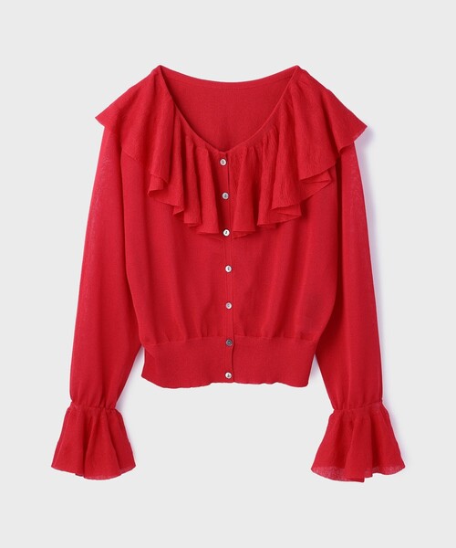 セール】フリルニットカーディガン（カーディガン/ボレロ）｜Diagram