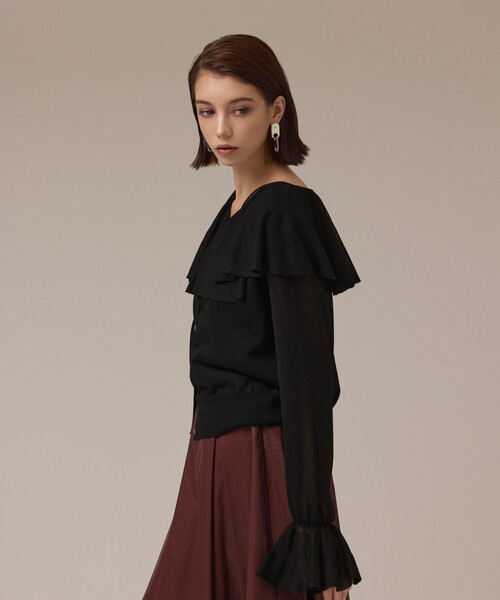 セール】フリルニットカーディガン（カーディガン/ボレロ）｜Diagram