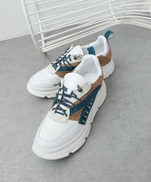 Three Four Time（スリーフォータイム）の「牛革×ラムスエード厚底スニーカー（スニーカー）」