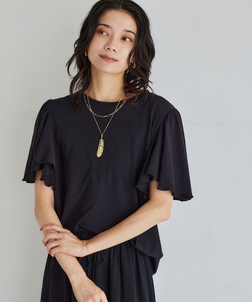 tシャツ BARNYARDSTORM / フレアスリーブプルオーバー / マシンウォッシャブル　ドライタッチな素材感 レディース セール】BARNYARDSTORM / フレアスリーブプルオーバー / マシン