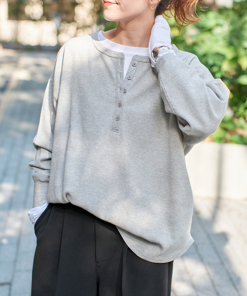 【新品タグ付】Spick and Span 2枚SETヘンリーネックプルオーバー 追加》2枚SETヘンリーネックプルオーバー（Tシャツ/カットソー