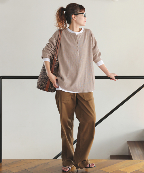 タグ付き　2枚SETヘンリーネックプルオーバー Spick & Span｜《新色有り / 追加》2枚SETヘンリーネックプルオーバー