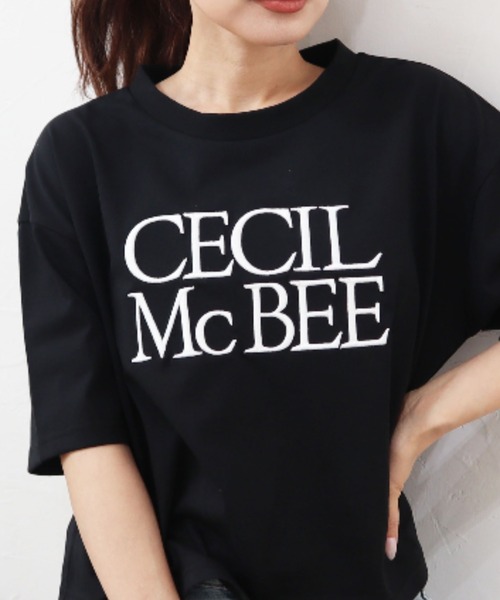 セール】刺繍ロゴ短丈Tシャツ（Tシャツ/カットソー）｜CECIL