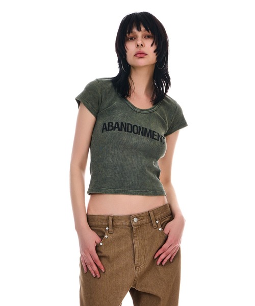 BEEDEN（ビーデン）の「USED LIKE LOGO TOPS（Tシャツ/カットソー・レディース・ブラック/カーキ/ネイビー・FREE）」の10枚目の写真