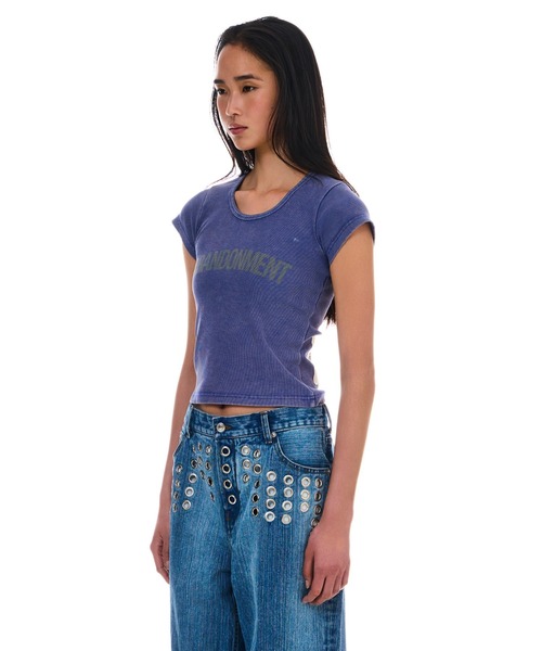 BEEDEN（ビーデン）の「USED LIKE LOGO TOPS（Tシャツ/カットソー・レディース・ブラック/カーキ/ネイビー・FREE）」の7枚目の写真