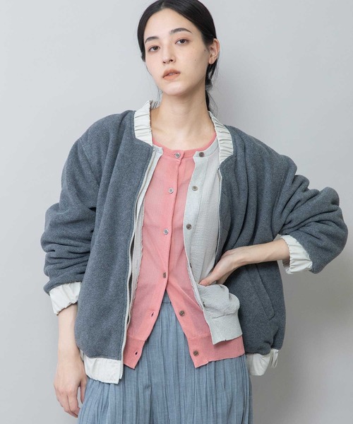 Munich（ミューニック）の「ナイロンタフタ×フリースリバーシブルブルゾン（ブルゾン・レディース・アイボリー/ブラック/イエロー・FREE）」の7枚目の写真