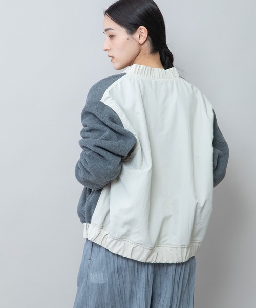 Munich（ミューニック）の「ナイロンタフタ×フリースリバーシブルブルゾン（ブルゾン・レディース・アイボリー/ブラック/イエロー・FREE）」の5枚目の写真