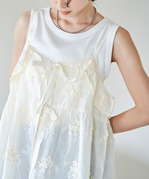 セール】3D刺繍 キャミソールビスチェ（キャミソール）｜coen