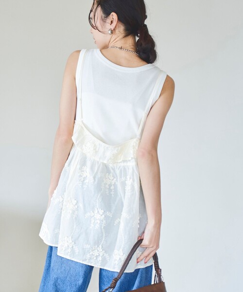 coen（コーエン）の「3D刺繍 キャミソールビスチェ（キャミソール・レディース・ナチュラル/ブラック・FREE）」の13枚目の写真