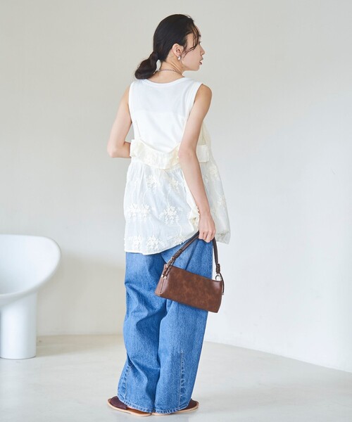 coen（コーエン）の「3D刺繍 キャミソールビスチェ（キャミソール・レディース・ナチュラル/ブラック・FREE）」の17枚目の写真