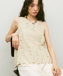 Embroidery sleeveless blouse / エンブロイダリーノースリーブブラウス