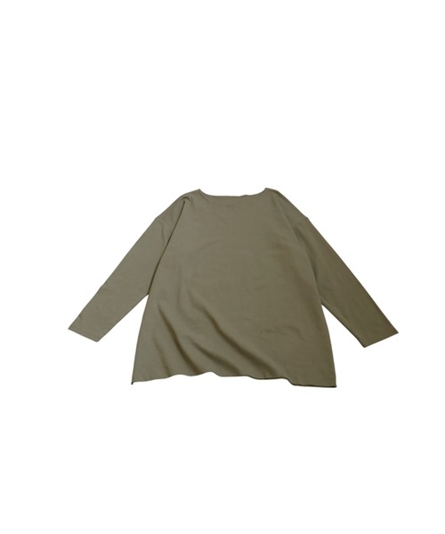 antiqua(アンティカ)の「綿100% ドロップショルダー ロンT(Tシャツ/カットソー・レディース・ブラック/カーキ/杢グレー/ダークグレー/ネイビー/ホワイト・M/L/XL)」の12枚目の写真