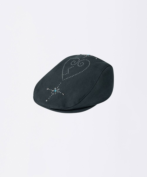 SCULPTOR(スカルプター)の「Boho Stud Hunting Cap(ハンチング/ベレー帽・レディース・チャコールグレー/グリーン/スモークピンク/アイボリー・FREE)」の2枚目の写真