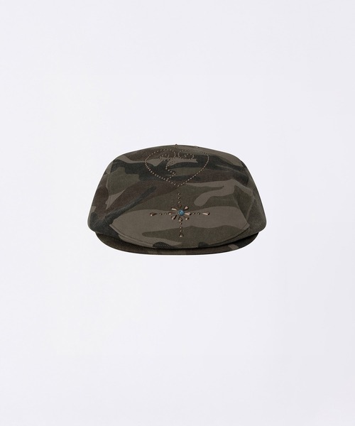SCULPTOR(スカルプター)の「Boho Stud Hunting Cap(ハンチング/ベレー帽・レディース・チャコールグレー/グリーン/スモークピンク/アイボリー・FREE)」の5枚目の写真