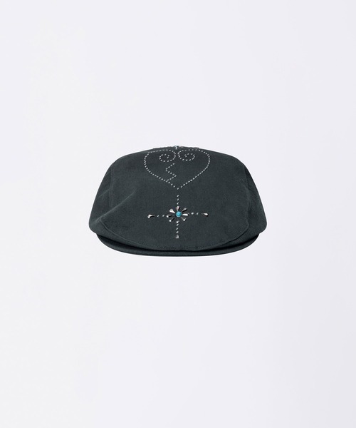 SCULPTOR(スカルプター)の「Boho Stud Hunting Cap(ハンチング/ベレー帽・レディース・チャコールグレー/グリーン/スモークピンク/アイボリー・FREE)」の10枚目の写真