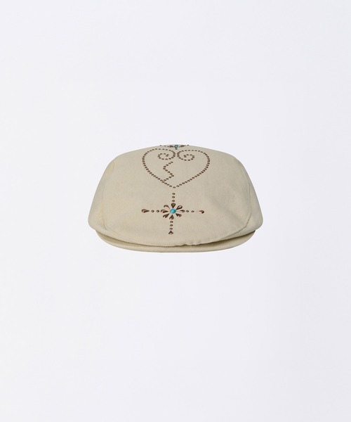 SCULPTOR(スカルプター)の「Boho Stud Hunting Cap(ハンチング/ベレー帽・レディース・チャコールグレー/グリーン/スモークピンク/アイボリー・FREE)」の22枚目の写真