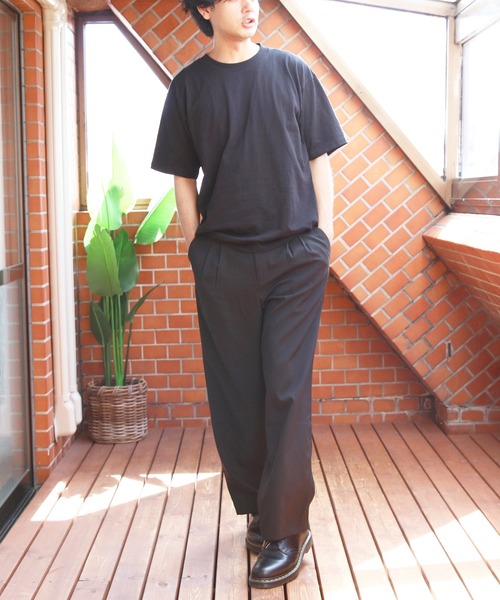 8(eight)(エイト)の「ツータックワイドクロップドスラックス(スラックス・メンズ・ブラック/ネイビー・マルチサイズ)」の6枚目の写真