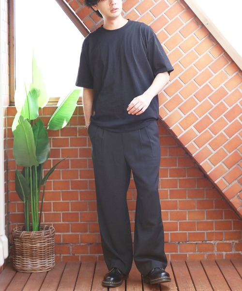 8(eight)(エイト)の「ツータックワイドクロップドスラックス(スラックス・メンズ・ブラック/ネイビー・マルチサイズ)」の8枚目の写真