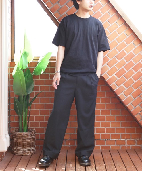 8(eight)(エイト)の「ツータックワイドクロップドスラックス(スラックス・メンズ・ブラック/ネイビー・マルチサイズ)」の9枚目の写真